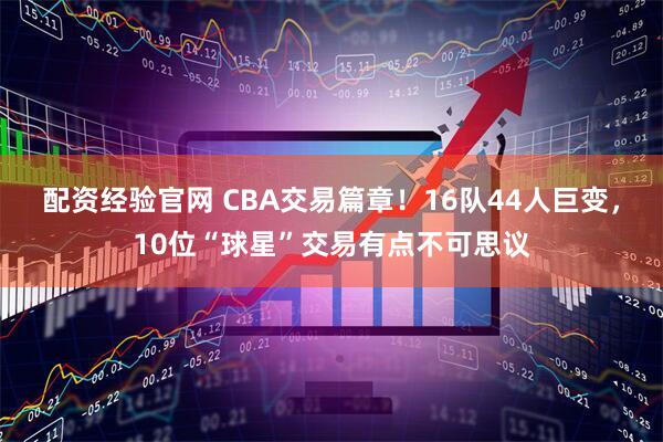 配资经验官网 CBA交易篇章！16队44人巨变，10位“球星”交易有点不可思议